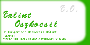 balint oszkocsil business card